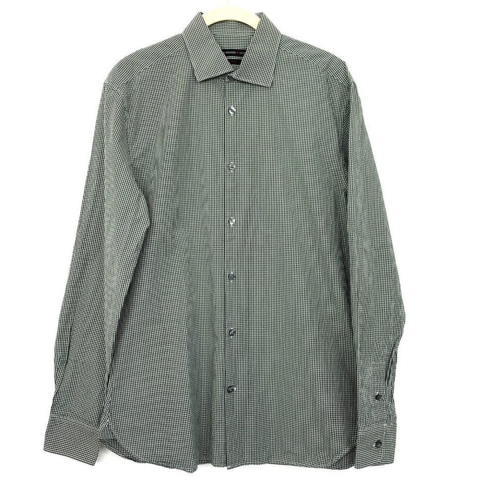 John Varvatos Button Up‎ Green Checkered Shirt